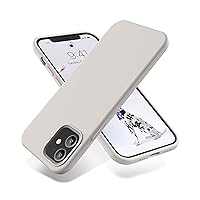OTOFLY Soft Silicone Designed for iPhone 12/12 Pro Case,[Military Grade Drop Protection] [Anti-Scratch Microfiber Lining] Shockproof Protective Phone Case Slim Thin Cover 6.1 inch,Stone