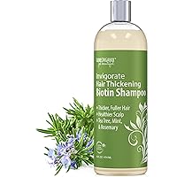 Biotin Thickening Shampoo for Thinning Hair - Organic, Volumizing Formula with Mint, Tea Tree & Rosemary for Healthy Scalp and Hair Growth - Safe for Colored or Keratin Treated Hair.