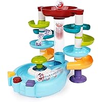 4 Layer Ball Drop Toy and Roll Swirling Tower for Baby and Toddler Toy Busy Ball Popper Toy Ball Activity Toy with Music Lighting,Ball Run Ramp for Baby Learning Preschool Educational Toy