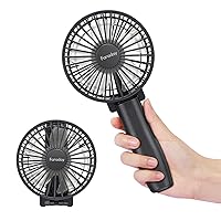 Personal Hand Held Fan 4800mAh Travel Cooling Fan Powerful Small Portable Fans Rechargeable Battery Operated Desktop Table Fan for Traveling Hiking, 3 Speed, 6-21 Hours,Black