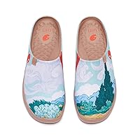 UIN Men's Painted Slipper Lightweight Comfort Mules Walking Casual Household Slip Ons Art Travel Shoes Malaga