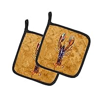 Caroline's Treasures 8716PTHD Lobster Pair of Pot Holders Kitchen Heat Resistant Pot Holders Sets Oven Hot Pads for Cooking Baking BBQ, 7 1/2 x 7 1/2