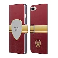 Head Case Designs Officially Licensed Custom Customized Personalized Arsenal FC Red and Gold Customized Photos Leather Book Wallet Case Cover Compatible with Apple iPhone 7 Plus/iPhone 8 Plus
