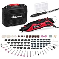 AVID POWER Rotary Tool with Flex Shaft 1.0 Amp Electric Rotary Tool, 6 Variable Speeds, 107 Pieces Rotary Tool Accessories & Carrying Case for Grinding, Cutting, Carving and Sanding - Red