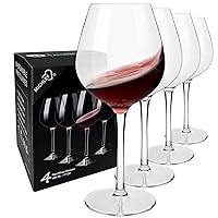 MICHLEY Unbreakable Red Wine Glasses 17 oz, Tritan Plastic Reusable Stemware for Indoor and Outdoor Use, Set of 4