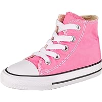 Converse Kids' Chuck Taylor All Star Canvas High Top Sneaker, pink, 5 M US Toddler