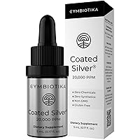 CYMBIOTIKA Colloidal Silver Liquid Supplement with Coated Silver, 20,000 PPM Mineral Concentrate, Immune Support Supplement for Adults, Easy to Use, 5 ml