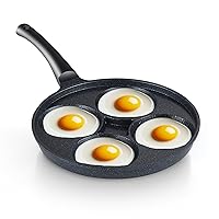 Cook N Home Marble Nonstick Egg Frying Pan, 4-Cup Cookware Pancake Pan Omelet Pan, Black