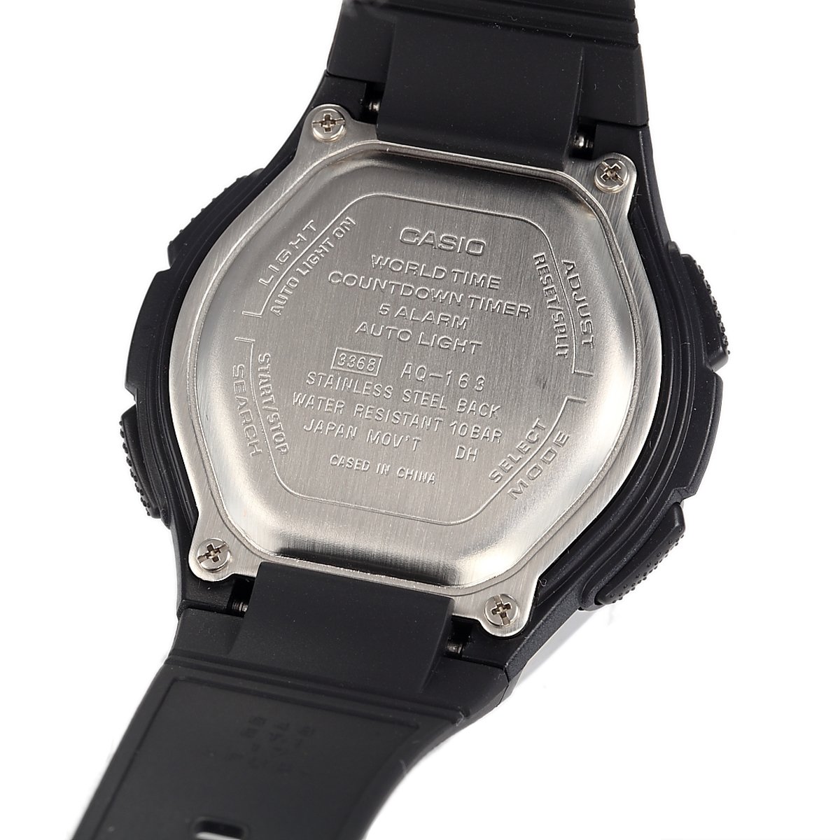 Casio Men's Analogue-Digital Japanese Watch with Plastic Strap AQ-163W-1B2, Black/Silver, Core