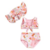 BHMAWSRT Toddler Girl Bathing Suit,Two Piece Baby Girl Tankinis Watermelon Swimsuit Halter Neck Bikini Sets Beach Outfit