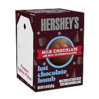 HERSHEY'S Milk Chocolate Mini Marshmallows Hot Chocolate Bomb, Christmas Candy Gift Box, 1.25 oz