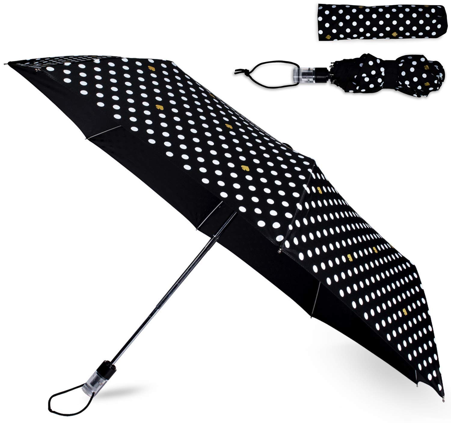 Mua Kate Spade New York Black/White Travel Umbrella, Lightweight Compact  Umbrella with Storage Sleeve, Polka Dots trên Amazon Mỹ chính hãng 2023 |  Fado