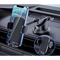 TICILFO Phone Mount for Car Phone Holder [Military-Grade Suction & Stable Clip] Car Phone Holder Mount Windshield Dashboard Air Vent Universal Automobile Mount Fit for All iPhone Android Smartphones