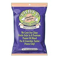Dirty Potato Chips Dirty Kettle Chips Bag, Salt and Vinegar, 4.75 oz., 12 Count, 4.75 Ounce (Pack of 12)