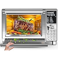 Nuwave Bravo XL Pro Air Fryer Toaster Oven, PFAS Free, Improved 100% Super Convection, Quicker & Crispier Results, 112 Presets, Multi-Layer Even Cooking, 50-500F, Smart Probe, 30QT, Stainless Steel