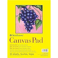 Strathmore 300 Series, Canvas Pad, 9x12 inch, 10 Sheets – Triple Primed, 100% Cotton Canvas, Plein Air Artists, Acrylic Paint and Oil Paint