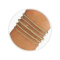 Gold Beaded Bracelets for Women, Gold Bead Bracelet Set, Stackable Bead Ball Bracelet 14k Gold Plated
