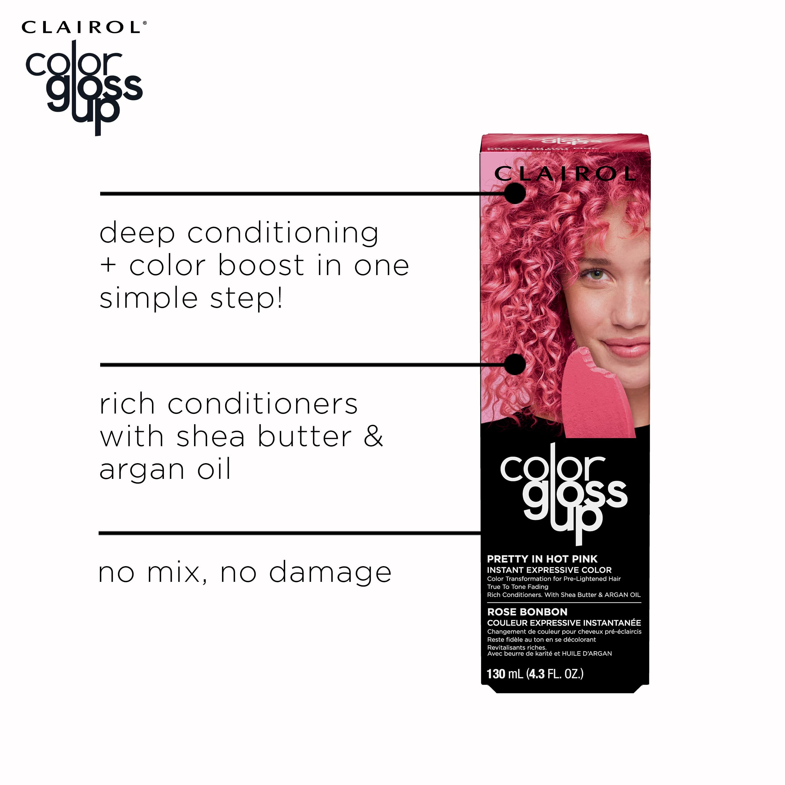 Clairol Color Gloss Up Temporary Hair Dye, Out of the Blue Hair Color, Pack of 1