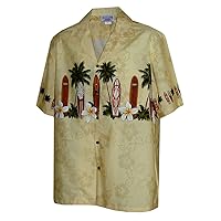 Pacific Legend Mens S to 4X Plumeria Surfboard Chest Band Shirt