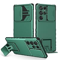 Phone Case Silicone Kickstand Case Compatible for Samsung Galaxy A70/A70S,[3 Stand Ways] Vertical and Horizontal Stand Case,Full Body Hard Slim Protective Phone Case (Color : Dark Green)