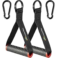 Cable Handles Gym Equipment - Extremely Comfortable Rubber Cable Machine Handle Attachments for Gym - Ultra Heavy Duty Exercise Resistance Band Handles Grip with Double D Rings