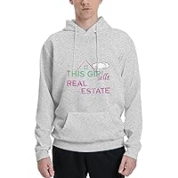 Mens Athletic Hoodie Funny-Realtor-Gift Gym Long Sleeve Hooded Sweatshirt Pullover With Pocket