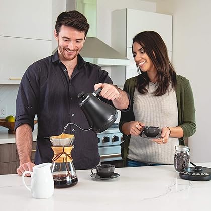 COSORI Electric Gooseneck Kettle with 5 Variable Presets, Pour Over Kettle & Coffee Kettle, 100% Stainless Steel Inner Lid & Bottom, 1200 Watt Quick Heating, 0.8L, Matte Black
