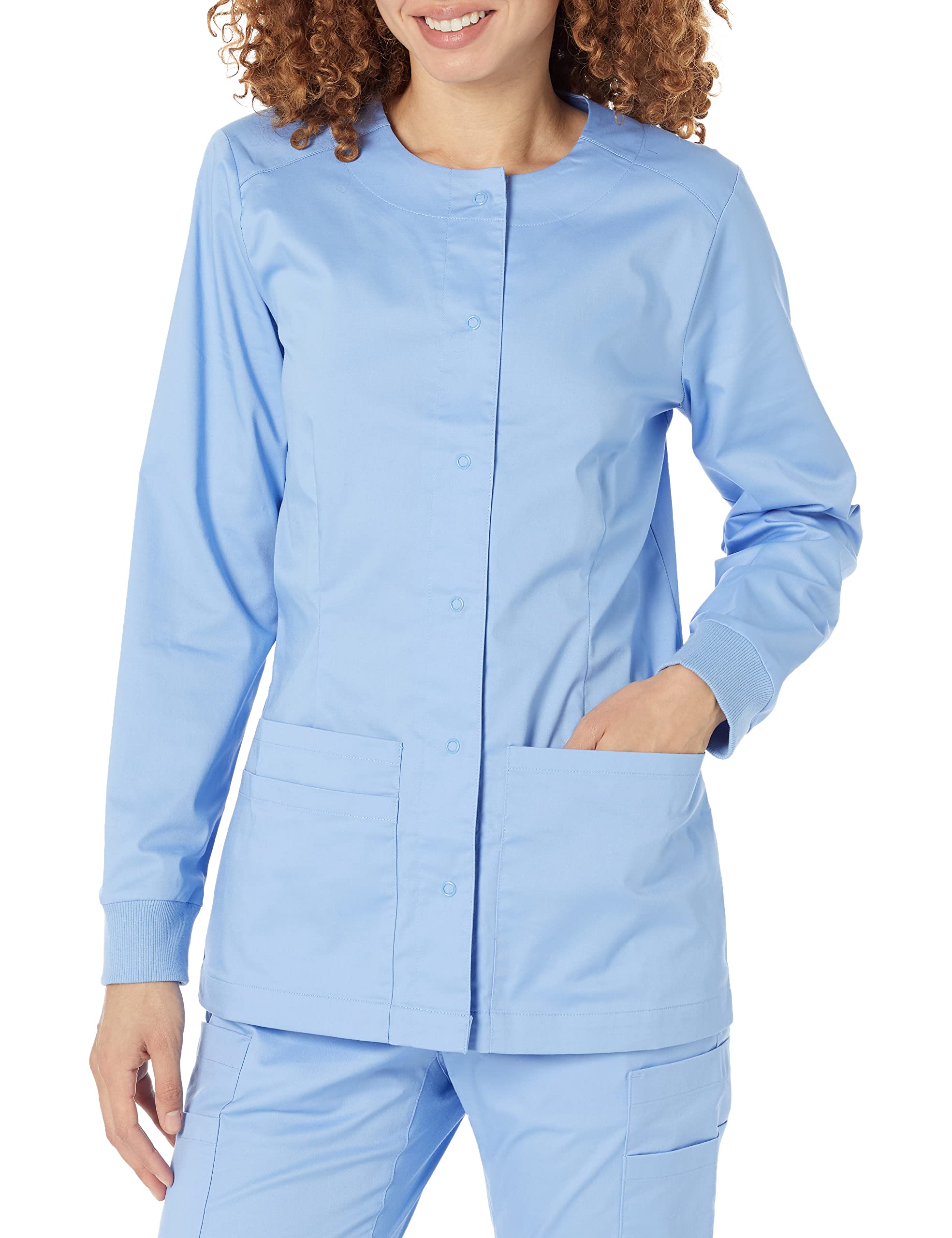 Amazon Essentials Women's Scrub Snap Jacket (Available in Plus Size)