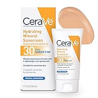 Hydrating Mineral Sunscreen with Sheer Tint | Tinted Mineral Sunscreen with Zinc Oxide & Titanium Dioxide | Blends Seamlessly For Healthy Glow | Tinted Moisturizer with SPF 30 | 1.7 Fluid Ounce