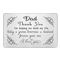Dad Wedding Gift from Son, Engraved Wallet Card for Groom's Dad, Father Wedding Card Keepsake