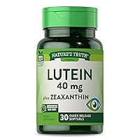 Nature's Truth Lutein and Zeaxanthin Supplement | 40mg | 30 Softgels | Non-GMO & Gluten Free