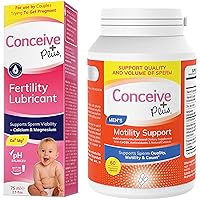 Conceive Plus Fertility Lubricant 2.5 Ounce & Motility Support Supplement for Men Trying to Conceive 60 Caps Bundle