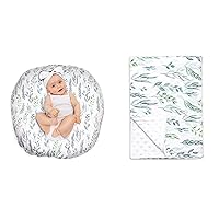 Newborn Lounger Cover & Baby Blanket, Green Leaf