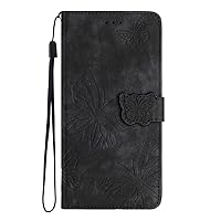Case iPhone 13 Wallet Cover Compatible with iPhone 13, Elegant Embossed PU Leather Folio Shell Card Holder Magnetic Folding Flip Case for Women (Black)