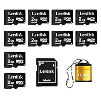 Factory Wholesale 10-Pack Micro SD Card 2GB C6 in Bulk MicroSD with SD Adapter Produced by Authorized Licencee (2GB C6)