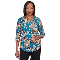 Alfred Dunner Classics Floral Polyester Top