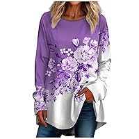 Oversize Womens Long Sleeve Shirts Womens Shirt Womens Shirts Women Shirts Black Shirts for Women Tshirts Womens Summer Tops Shirts for Women Womens Long Sleeve Tee Purple XXL