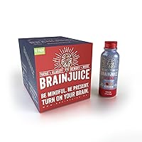 BrainJuice Brain Support Shot, Gluten Free Supplement Shots for Energy & Focus, Healthy Drinks with Alpha GPC, Vitamin B & Organic Green Tea Extract Caffeine, Spiced Apple Cider, 2.5 fl oz, 12 Pack