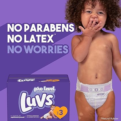 Diapers Size 5 (over 27 lbs), 148 Count - Luvs Pro Level Leak Potection