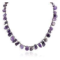$250Tag Certified Silver Navajo Natural Amethyst Drops Native Necklace 15463-73 Made by Loma Siiva