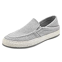 Men's Loafers Casual Slip-On Walking Shoes Linen Flat Summer Espadrilles