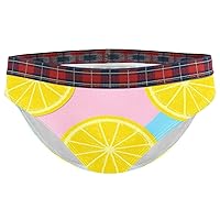Lemon Fruit Citrus Prints Women Underwear Cotton Bikini Ladies Brief Panties, S