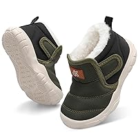 Baby Boys Girls Winter Warm Shoes Cozy Fleece Snow Boots Toddler Non-Slip Walking Shoes Infant Outdoor Water Resistance Faux Fur Booties
