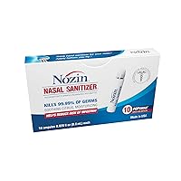 Nozin® Nasal Sanitizer® Antiseptic Popswab® Ampules 10ct Pack | Kills 99.99% of Germs | Alcohol Based 62%
