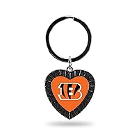 Rico Industries NFL Football Rhinestone Heart Keychain - Great Accessory