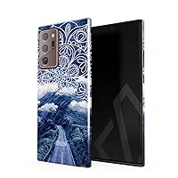 Compatible with Samsung Galaxy Note 20 Ultra Case Mountains Landscape Mandala Henna Paisley Pattern Wanderlust Space Heavy Duty Shockproof Dual Layer Hard Shell+Silicone Protective Cover