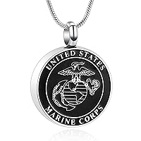 Cremation Jewelry for Ashes UNITED STATES Army/Air Force/Navy/Firefighter Memorial Urn Necklace for Ashes Keepsake Pendant for Women Men