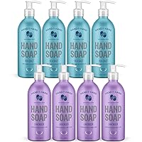 Nourishing Liquid Hand Soap Bundle, 4 Pack Sea Salt Scent & 4 Pack Lavender Scent