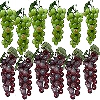 12 Bunches Grapes Artificial Fruit Fake Simulation Fruit for Home Kitchen Party Photography Prop Wedding Decoration (Grapes 12 Bunches)