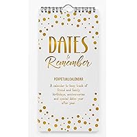 Gold Confetti Rustic Gold Foil Print Perpetual Calendar Wall Hanging Anniversary Special Event Reminder Calendar Book Journal Stationary Wall Hanging Birthday Gift Card Planner Organizer